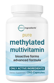 Micro Ingredients Pure Methylated Multivitamin bottle front promotes daily wellness.