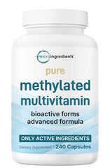 Micro Ingredients Pure Methylated Multivitamin bottle front promotes daily wellness.