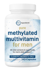Micro Ingredients Pure Methylated Multivitamin for Men bottle front, supporting daily wellness possibilities.