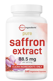 Micro Ingredients Pure Saffron Extract bottle for mood, vision, and heart support.