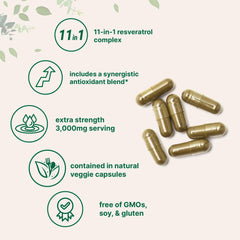 Label detail with knotweed-derived resveratrol and NAD blend