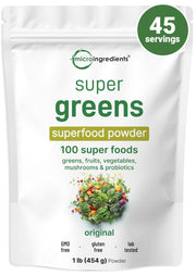 Micro Ingredients Super Greens canister front view for daily nutrition support