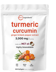 Micro Ingredients turmeric curcumin bottle with 3,000mg formula for daily wellness