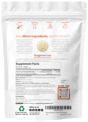 Closeup of Micro Ingredients D3 K2 softgels in virgin coconut oil for absorption