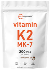 Micro Ingredients vitamin K2 MK-7 bottle for easy daily supplementation