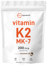 Micro Ingredients vitamin K2 MK-7 bottle for easy daily supplementation