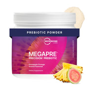 Microbiome Labs MegaPre tub front view for daily prebiotic use.