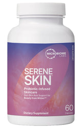 Microbiome Labs SereneSkin capsules packshot for daily gut-skin support and clarity.