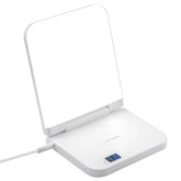MICROENE light therapy lamp on a desk delivers even, bright 10,000 lux illumination for focused work.