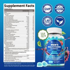 Migcopat Mens Multivitamin Gummies close-up showing tasty berry flavor and easy daily use