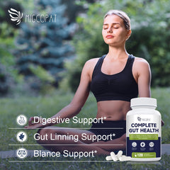 Migcopat synbiotic formula label highlights a four-in-one digestive wellness blend