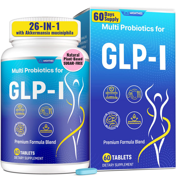 Mightnes GLP-l bottle view highlights convenient daily digestive support.