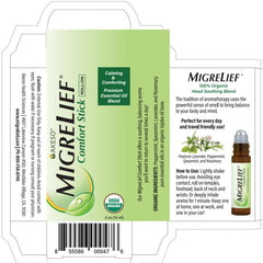 MigreLief Comfort Stick roll-on in use for portable tension relief