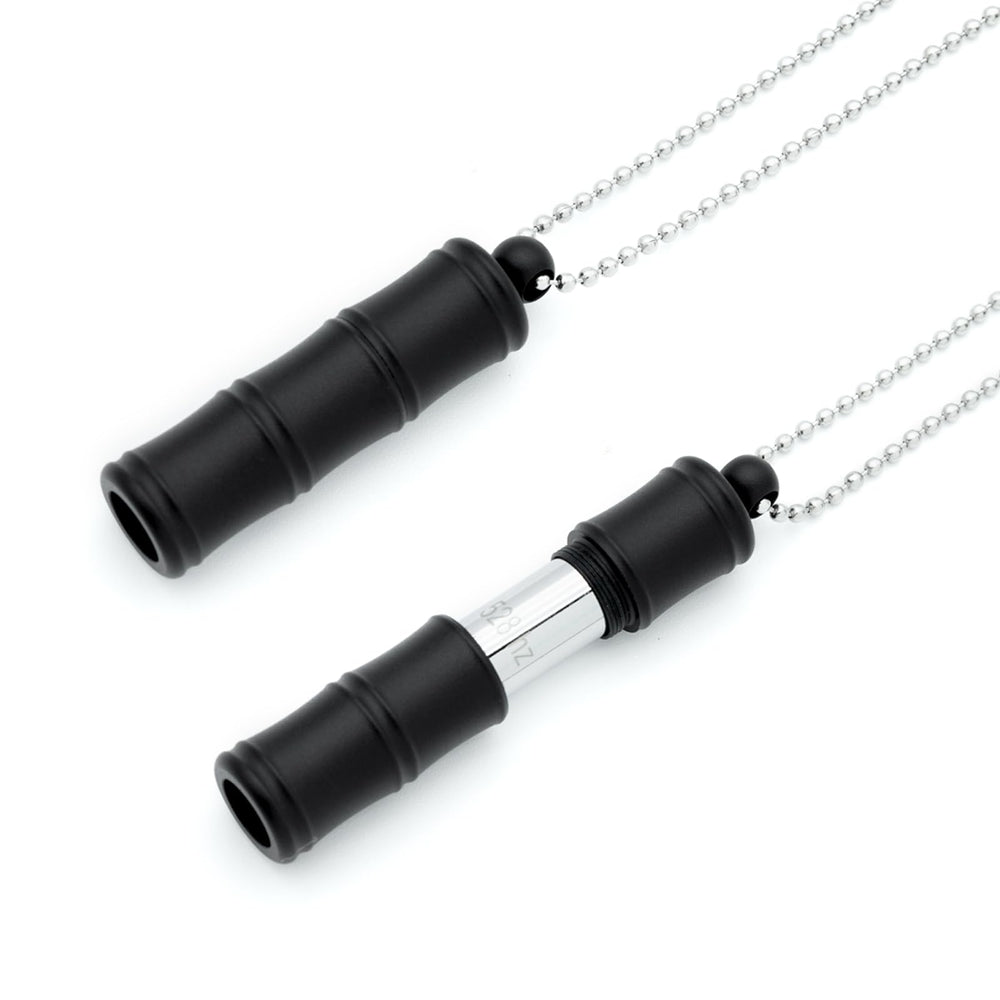 MIKUHOT 528 Hz meditation necklace in black for on-the-go mindfulness and calm focus.