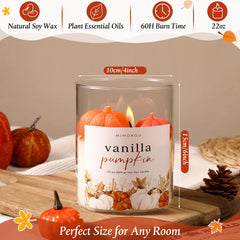 Mimorou pumpkin candle jar, 4x6 inches, ideal for standout autumn decor.