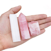 MIMOSA Healing Crystal Wand with rose quartz tower for calming ambience.