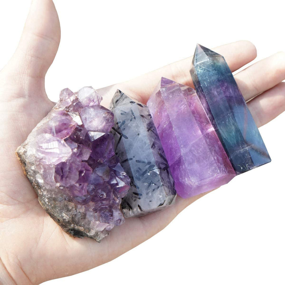 MIMOSA Healing Crystal Wands amethyst tower for calming energy during meditation