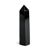 Mina Heal Black Obsidian wand front view with pointed tip for focused energy work