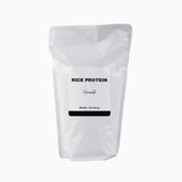 Minimalist Rice Protein bag on kitchen counter for quick mixing and convenience