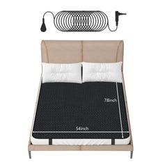 MINPWNP grounding bed mat on a mattress showing setup for improved sleep comfort.
