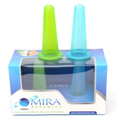 Mira Dynamics soft silicone cup for gentle facial cupping and soothing routine.