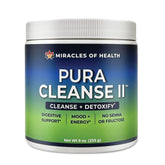 Miracles of Health Pura Cleanse II bottle for daily gentle colon detox.