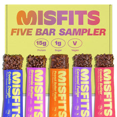 Misfits Protein Bar Variety Pack wrapper — convenient on-the-go snack option
