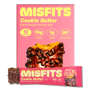 Misfits Speculoos vegan protein bar pack is a high-protein snack option.