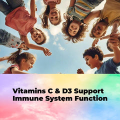 Mishas bottle with colorful packaging highlights kid-friendly immune support.