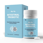 MISS PEP Probiotics bottle closeup highlighting shelf-stable daily supplement for gut health.