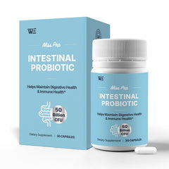 MISS PEP Probiotics bottle closeup highlighting shelf-stable daily supplement for gut health.