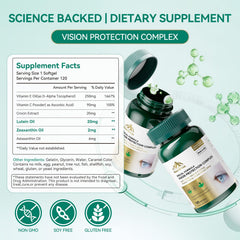 Mission Hill Foods Lutein 20mg ingredient label with lutein and zeaxanthin