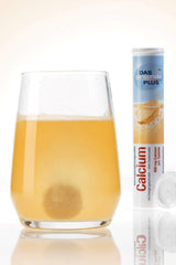 Mivolis calcium effervescent tablets dissolving in water for quick daily intake.