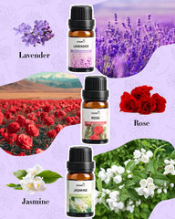 MIZZEO Jasmine essential oil bottle with uplifting floral notes for diffusers.