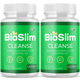 MJO Bioslim Cleanse bottle front shows natural ingredients for daily wellness.