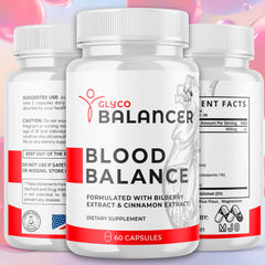 MJO Glyco Balancer capsules label close-up highlighting natural ingredients.