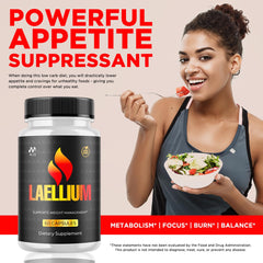 MJO Laellium pills capsules out of bottle emphasize easy daily intake.