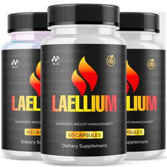 MJO Laellium pills packaging showcases a natural wellness supplement for daily energy