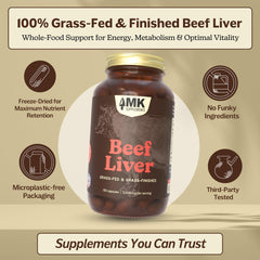 Glass bottle from MK Supplements conveying purity and nutrient protection.