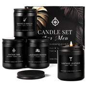 MKCLDE leather candle enhances masculine ambiance for home or office use.