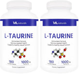 ML Naturals L-Taurine bottle front signaling high purity for daily wellness.