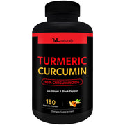 ML Naturals Turmeric Curcumin bottle with high-potency daily wellness formula.