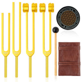 mllusxg gold tuning forks 128hz for chakra balance and meditation