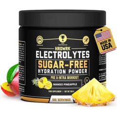 MMA Nutrition HRDWRK electrolytes powder bottle supports hydration during intense workouts