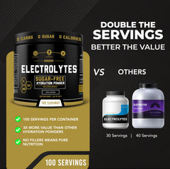 HRDWRK hydration in glass after workout showing clear electrolyte mix