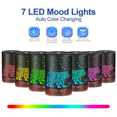 Mocosa diffuser showing seven-color LED lights to set mood in any room.