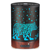 Mocosa essential oil diffuser with polar bear design and LED lighting for relaxing ambience.