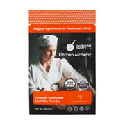 Modernist Pantry sunflower lecithin powder bottle demonstrates kosher-certified gluten-free emulsifier for chocolates.