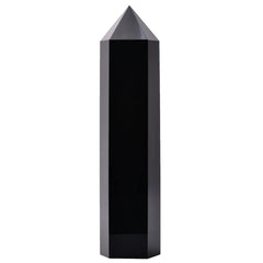 MOGEMT Black Obsidian Tower, side view, protective aura and calm energy