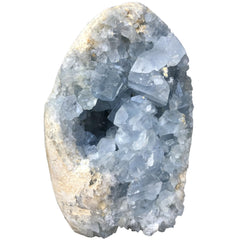 MOGEMT celestite geode egg shape highlights unique form and decorative charm.